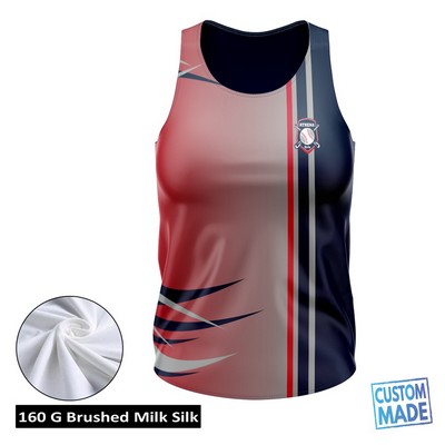 Women's Sublimation Jersey Style Tank Top - 160G Brushed Milk Silk