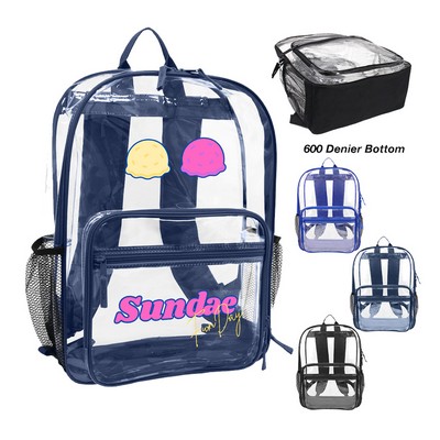 18 Heavy Duty Multi-Function Clear Backpack