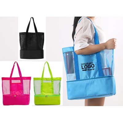 Mesh Beach Cooler Tote Bag